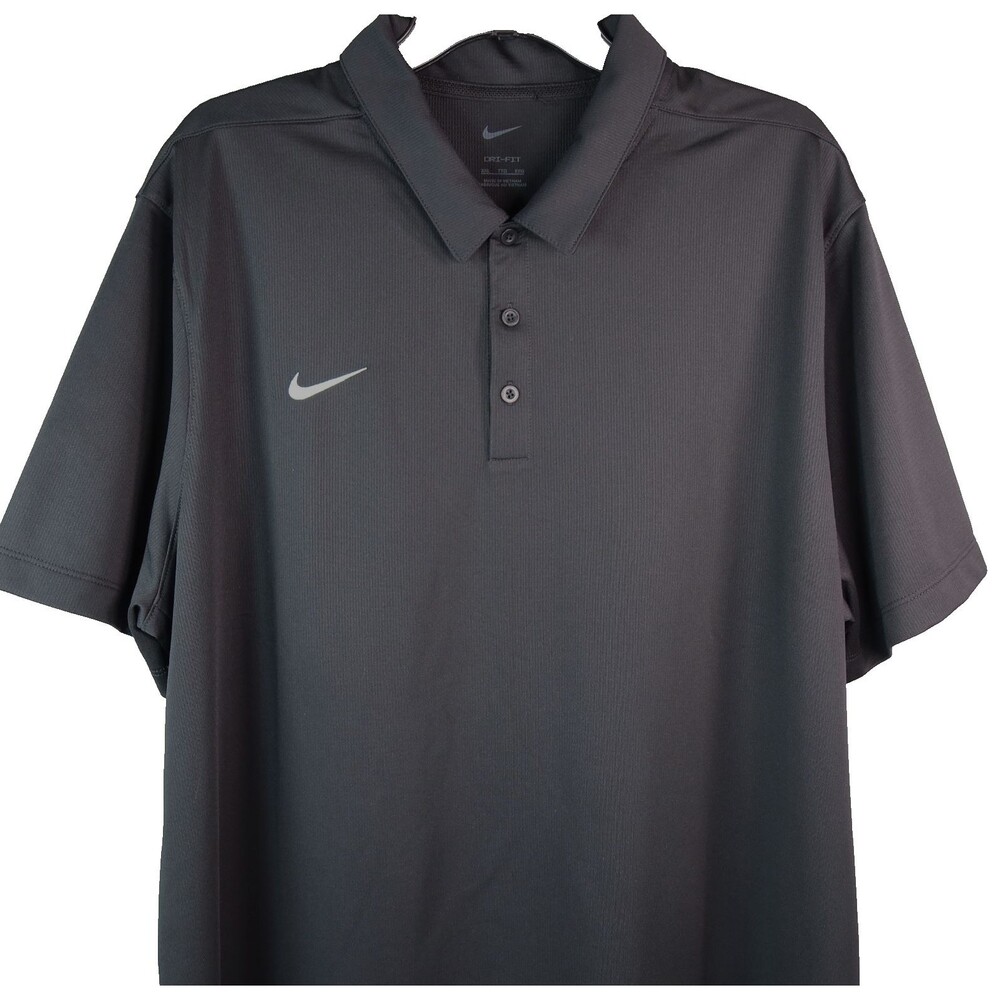 Nike Golf Performance Polo Men's Size (2XL) XXL Black Solid Dri-FIT Knit Swoosh